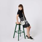 Girls Black & Silver Logo Pleated Dress, 1, hi-res