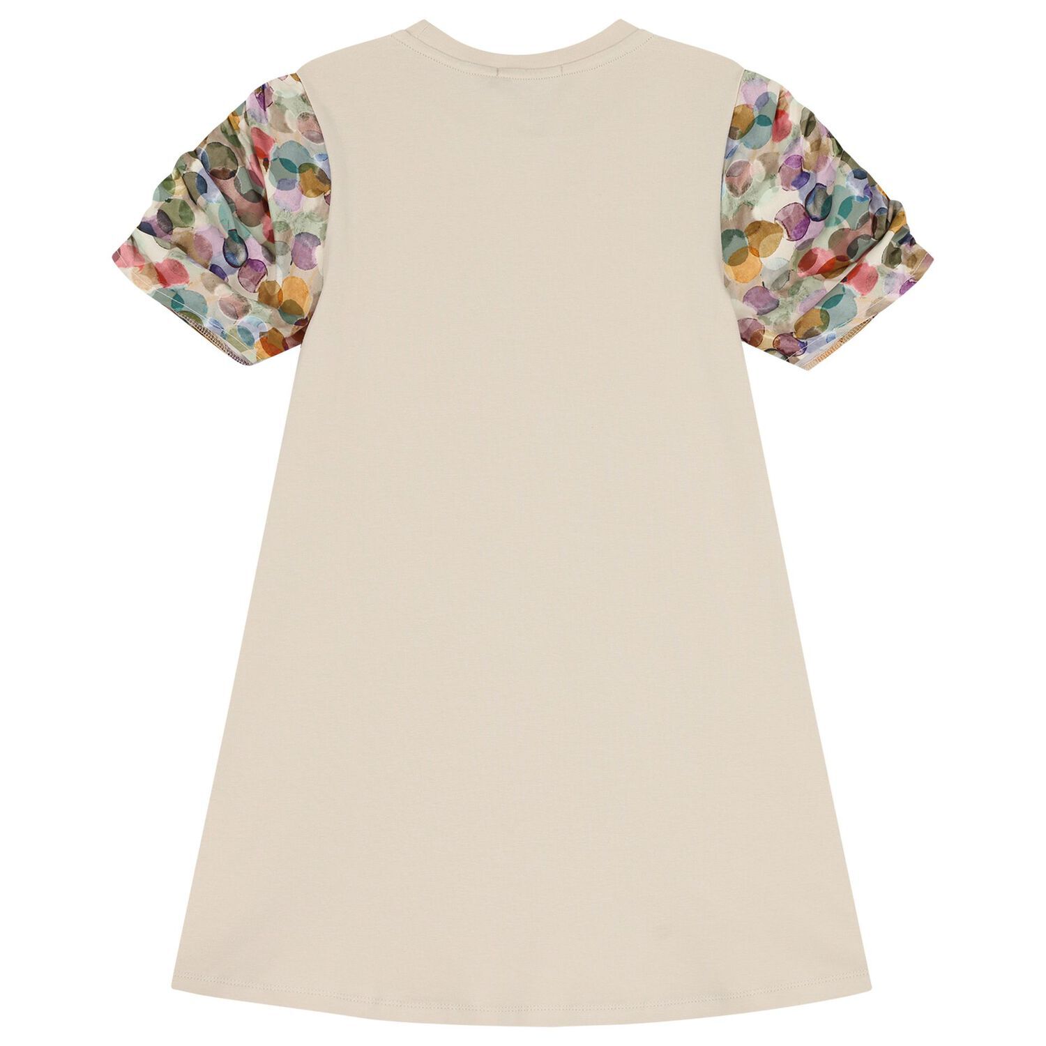 فستان بنات بطبعة حقيبة باللون البيج, 2, hi-res