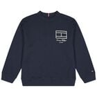 Boys Navy Blue Logo Sweatshirt, 1, hi-res
