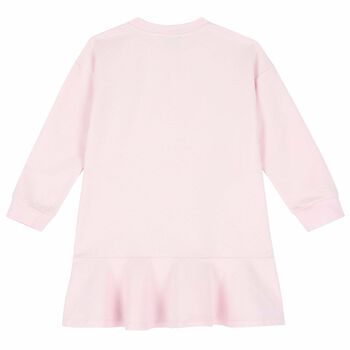 Girls Pink Floral Sweatshirt Dress