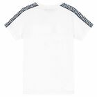 Boys White Logo T-shirt, 2, hi-res