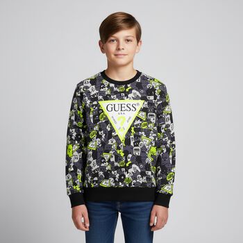 سويت شيرت رمادي بشعار للأولاد