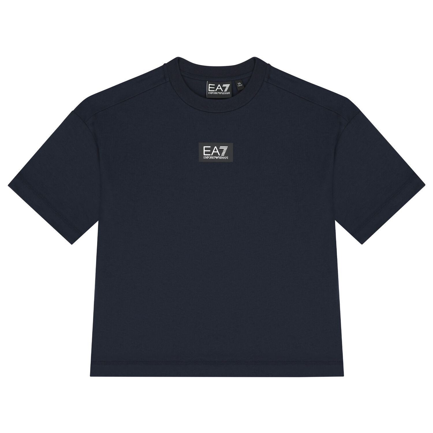 EA7 Emporio Armani Boys Navy Blue Logo Oversized T-Shirt Junior