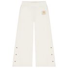 Girls Ivory Logo Trousers, 1, hi-res