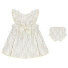 Baby Girls Ivory Floral Dress Set, 1, hi-res