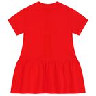 Younger Girls Red Tiger Logo Dress, 2, hi-res