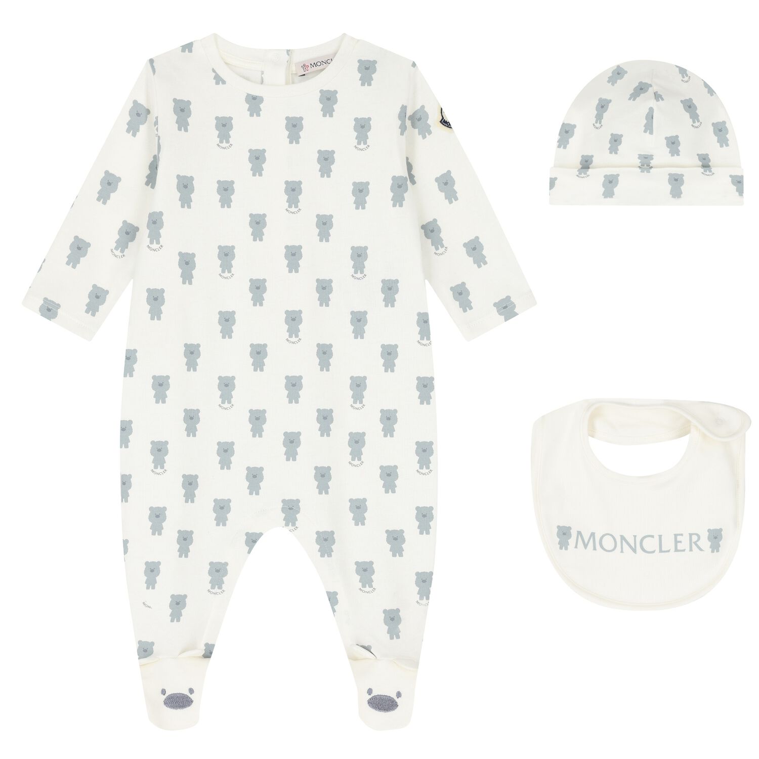 طقم ملابس أطفال بشعار الدب تيدي باللون العاجي, 2, hi-res