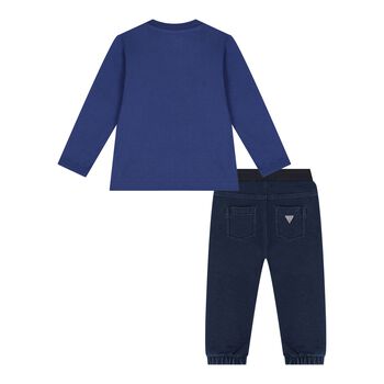 Baby Boys Blue Logo Teddy Bear Trousers Set, 1 Baby Boys Blue Logo Teddy Bear Trousers Set
