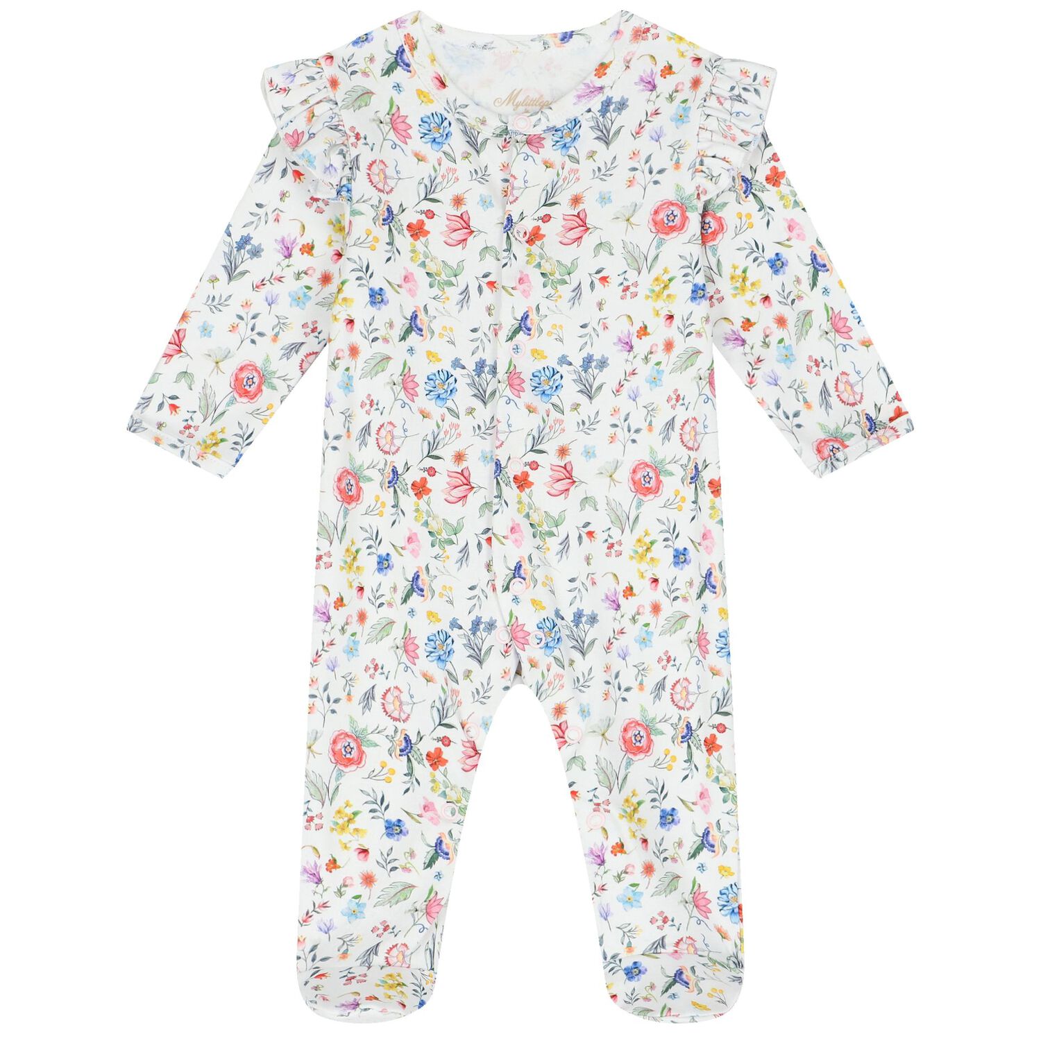 طقم بنات أفرول بطبعة باللون الأبيض, 1, hi-res image number null