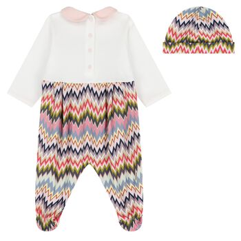 Baby Girls Multi-Coloured Zig Zag Babygrow Gift Set