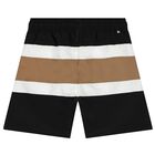 Boys Signature Striped Swim Shorts, 1, hi-res