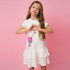 Girls Ivory Logo Bag Dress, 1, hi-res