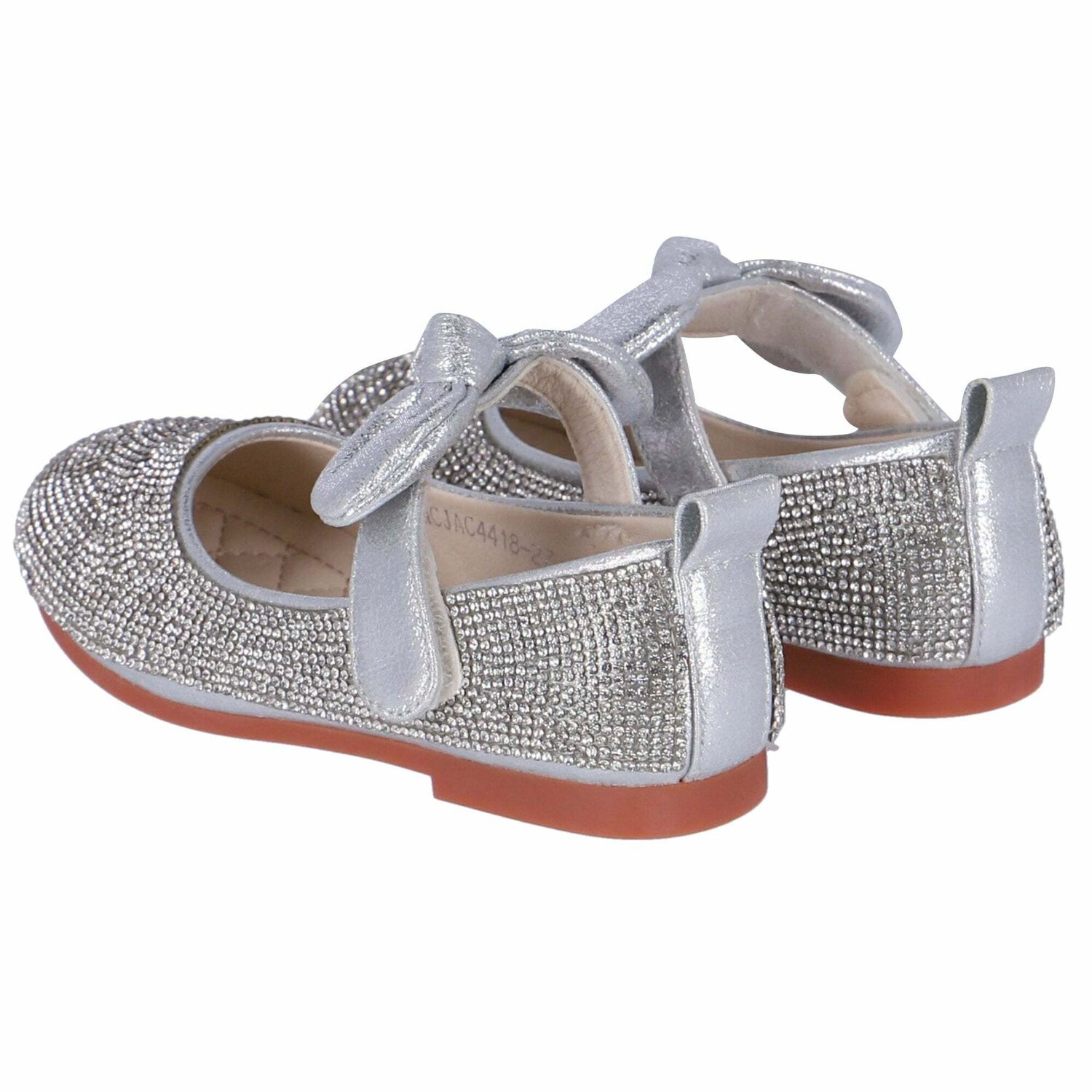 Girls Silver Ballerina Shoes, 1, hi-res image number null