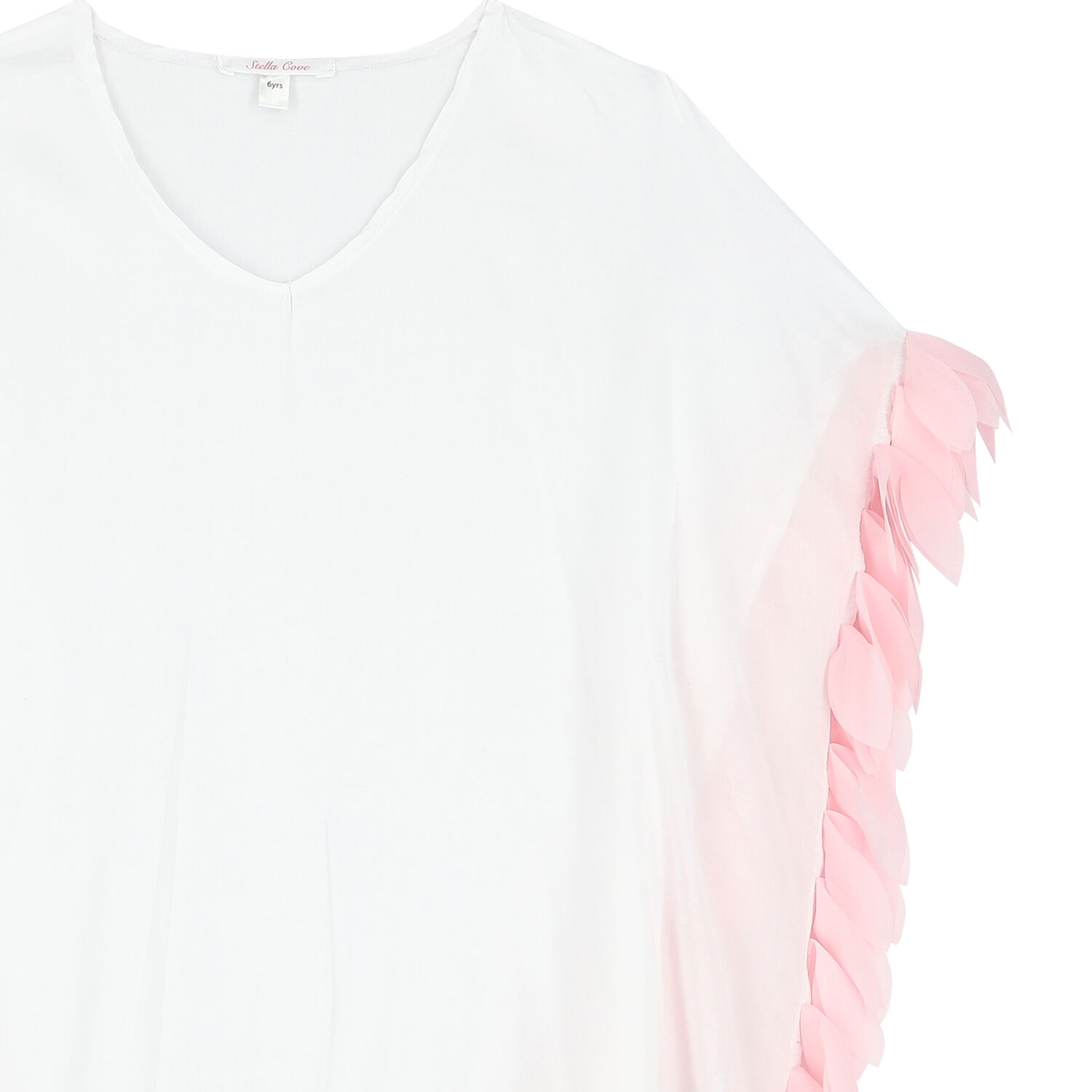 Girls White & Pink Petal Kaftan, 1, hi-res image number null