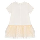 Younger Girls Ivory Hearts Dress, 1, hi-res