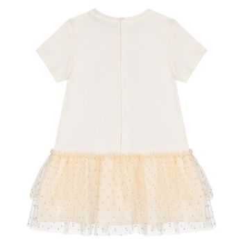 Younger Girls Ivory Hearts Dress