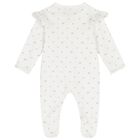 Baby Girls White & Pink Bow Babygrow, 1, hi-res