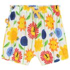 طقم فستان بنات بطبعة عباد الشمس باللون الأصفر والأبيض, 1, hi-res