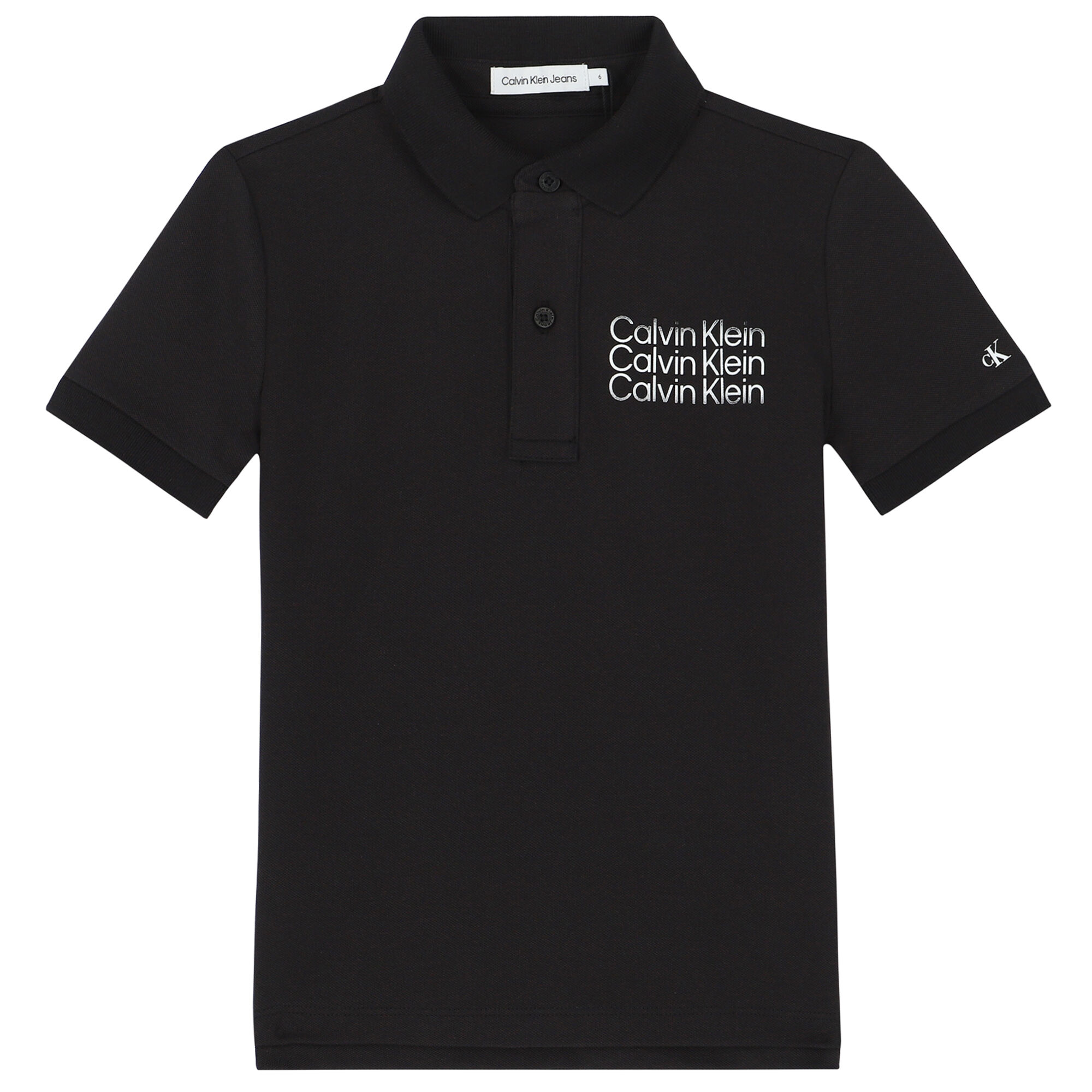 Calvin Klein Boys Black Logo Polo Shirt Junior Couture UAE