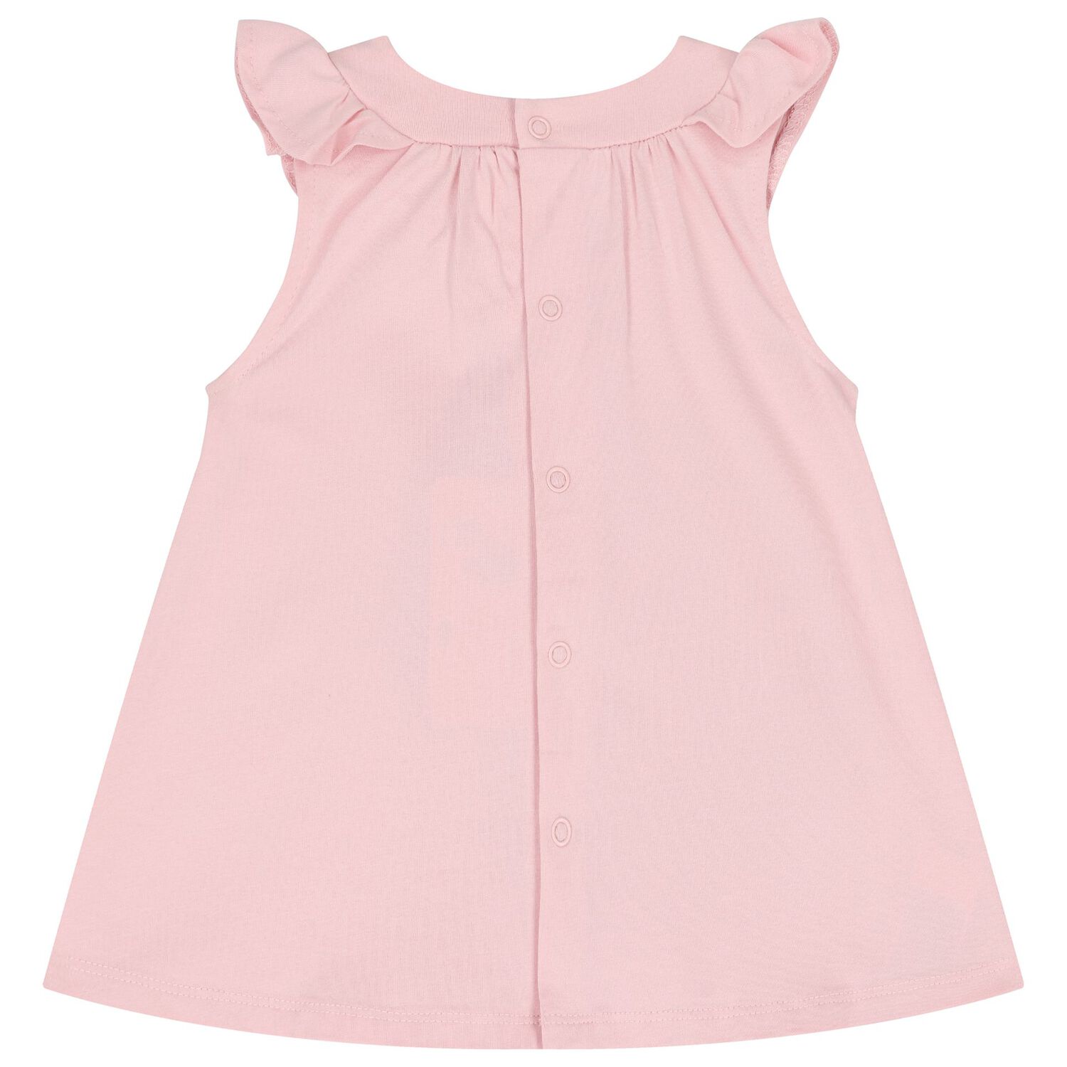 Baby Girls Pink Cotton Teddy Bear Dress, 3, hi-res