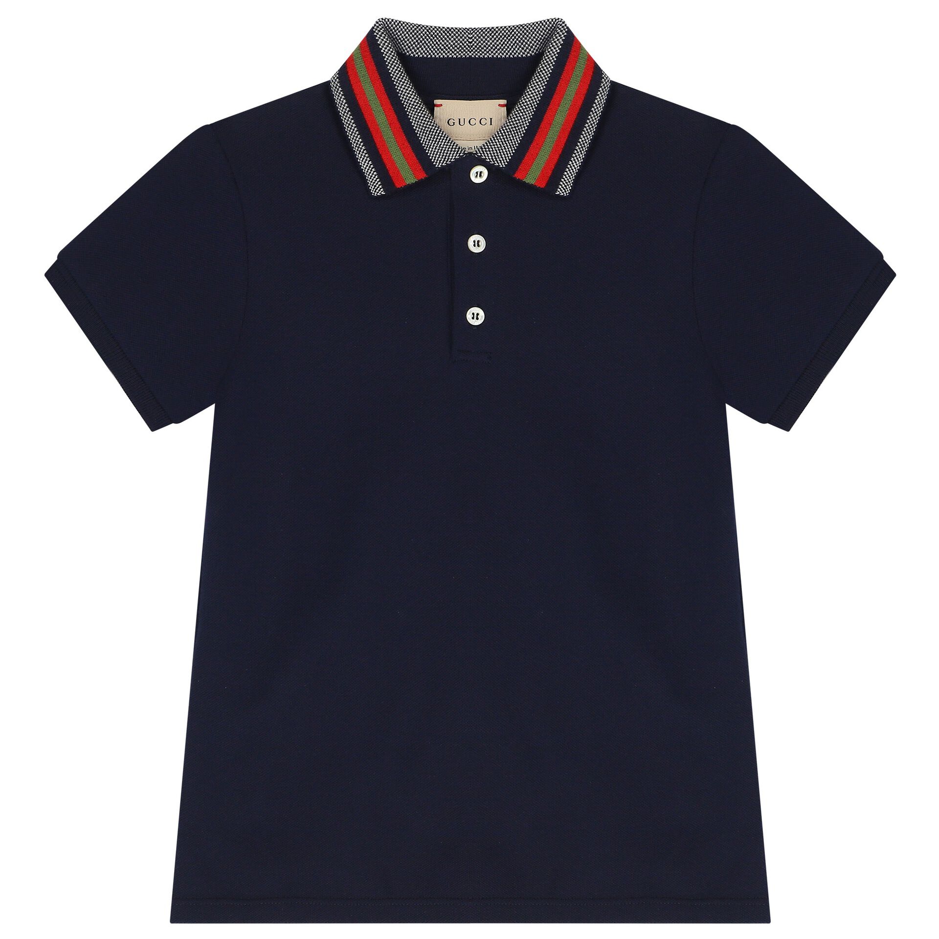 Gucci Boys Navy Blue Polo Shirt Junior Couture UAE