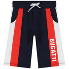 شورت أولاد بالشعار باللون الكحلى, 1, hi-res