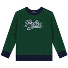 Boys Green Logo Sweatshirt, 1, hi-res