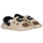 Boys Beige & Black Logo Sandals, 2, hi-res