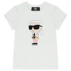 Girls White Logo T-Shirt, 2, hi-res