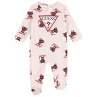 Baby Girls Pink Teddy Bear Logo Babygrow, 1, hi-res