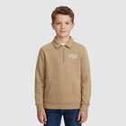 Boys Beige Logo Sweatshirt, 1, hi-res