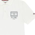 Boys White Logo Polo Shirt, 2, hi-res