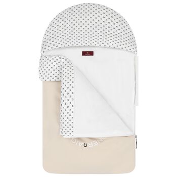Beige & White Logo Baby Nest