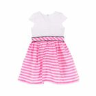 Girls Pink & White Striped Dress, 1, hi-res