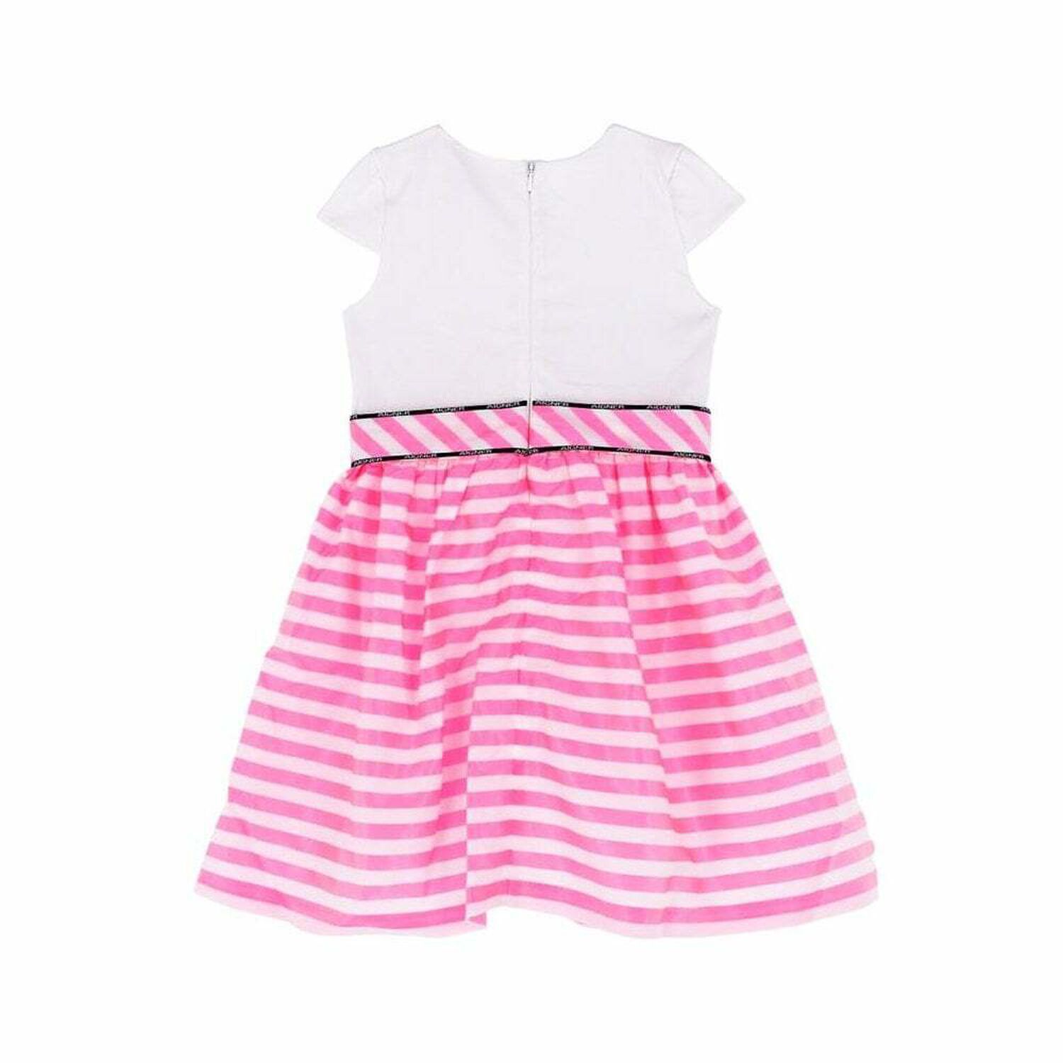 Girls Pink & White Striped Dress, 1, hi-res