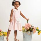 Girls Pink Bow Dress & Headband Set, 1, hi-res