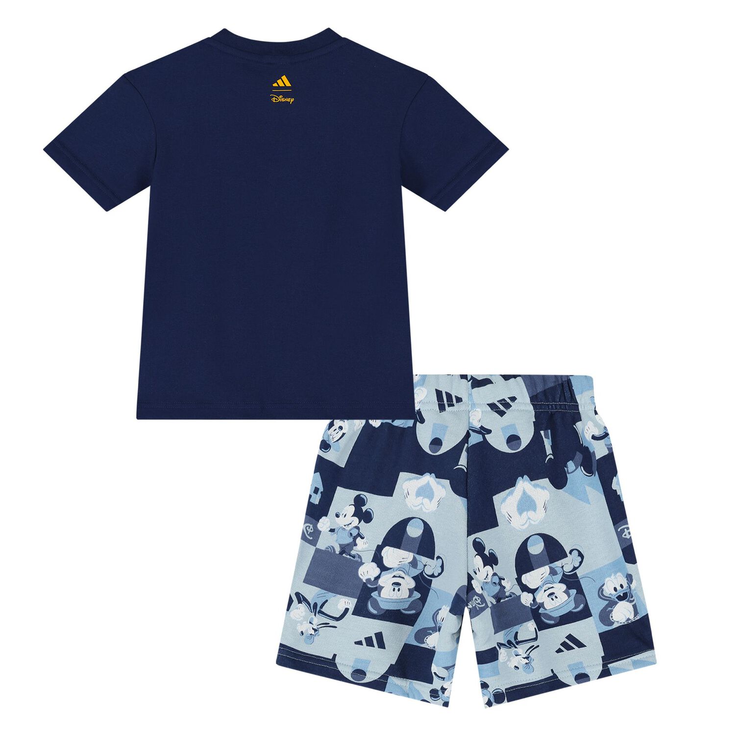 طقم شورت اولاد ديزنى بالشعار باللون الازرق, 1, hi-res