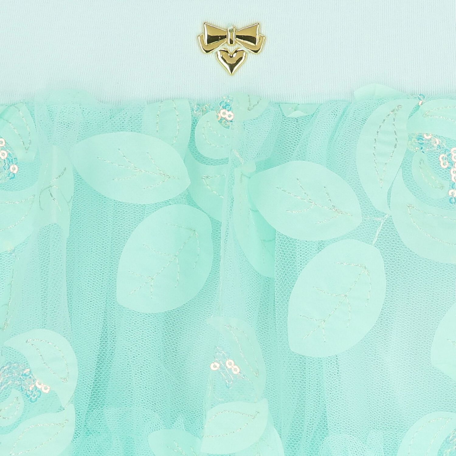 Girls Green Sequin Tulle Skirt, 1, hi-res