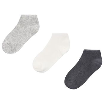 Boys Grey & White Socks (3 Pack) 