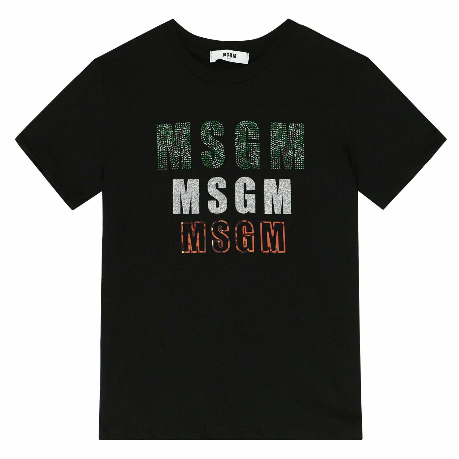 Girls Black Embellished T-Shirt, 1, hi-res image number null