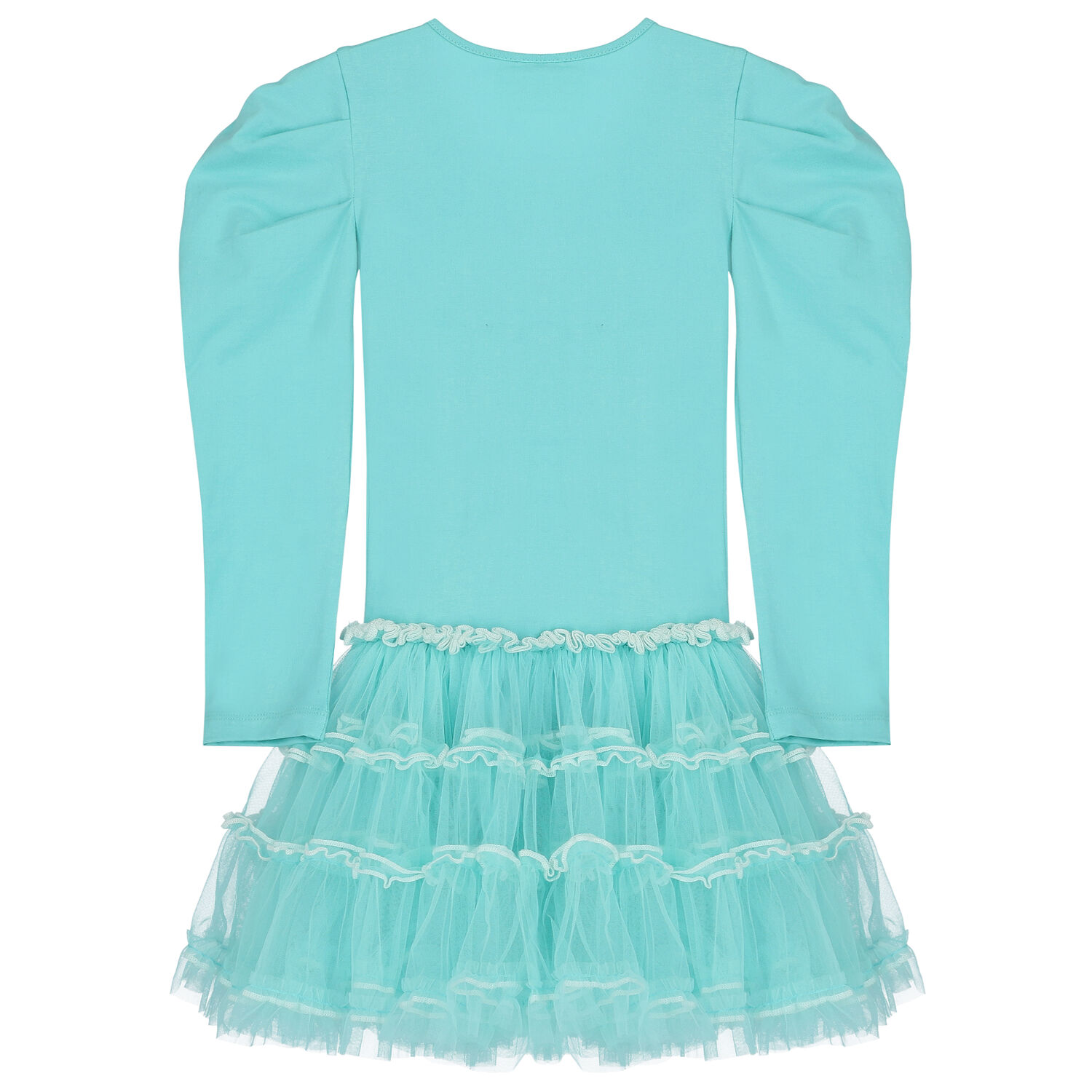 Girls Aqua Embellished Sequin Tulle Dress, 1, hi-res image number null