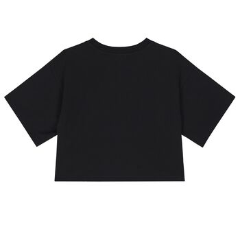 Girls Black Teddy Bear Logo T-Shirt