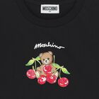 Girls Black Teddy Bear Logo Shorts Set, 1, hi-res