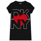 فستان بنات بالشعار باللون الأسود, 1, hi-res