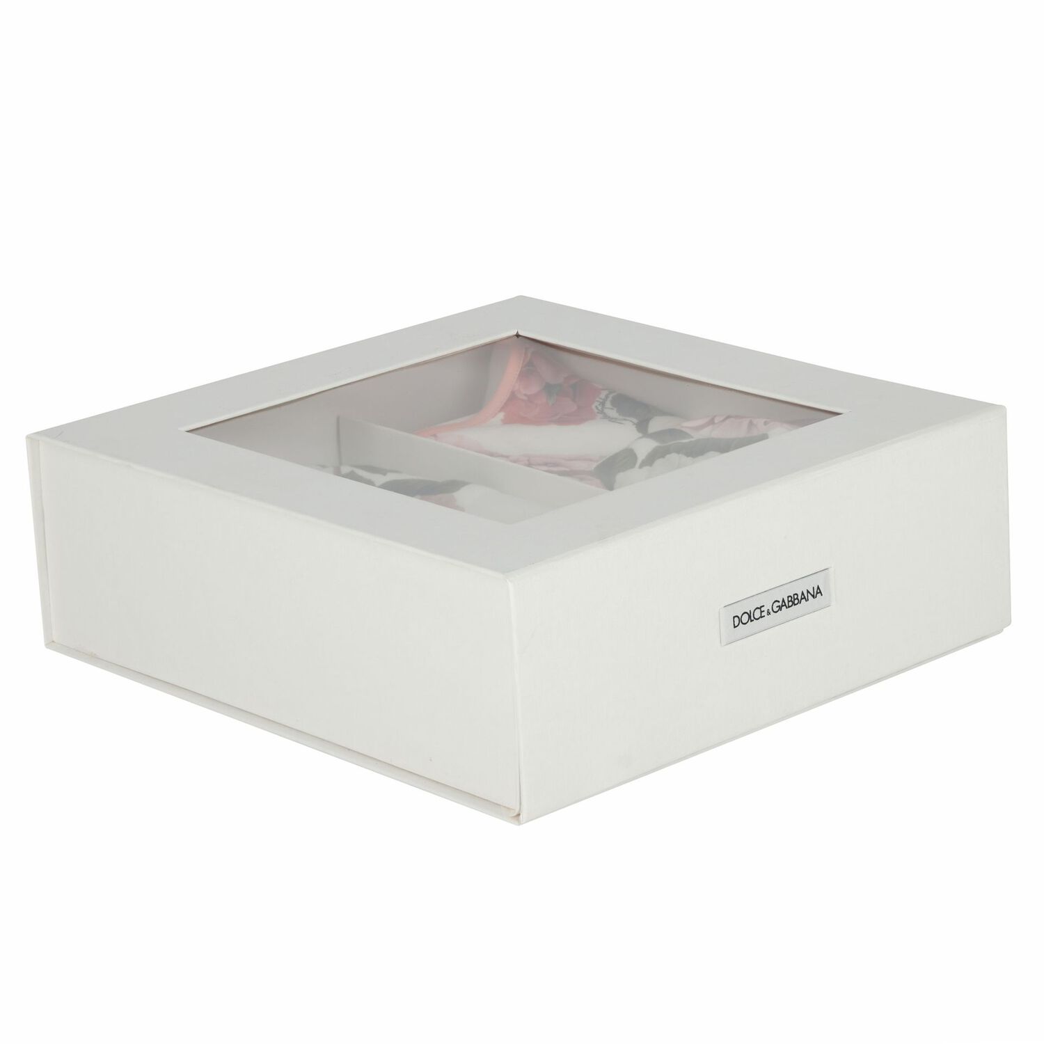 Baby Girls Ivory & Pink Floral Logo Babygrow Gift Set, 1, hi-res