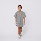 حذاء رياضى للبنات بالشعار من الشمواه باللون الرمادى , 1, hi-res