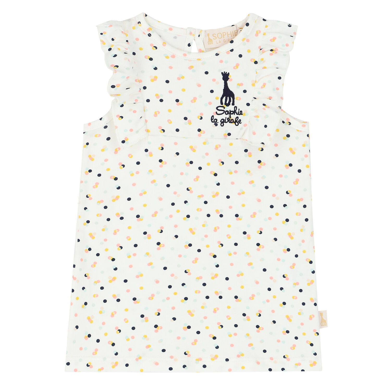 Baby Girls Ivory Logo Dress, 1, hi-res