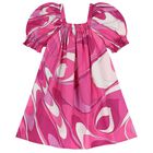 Girls Pink & Purple Ruffled Iride Dress , 1, hi-res