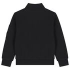 قميص بسحاب بشعار للأولاد باللون الأسود, 1, hi-res