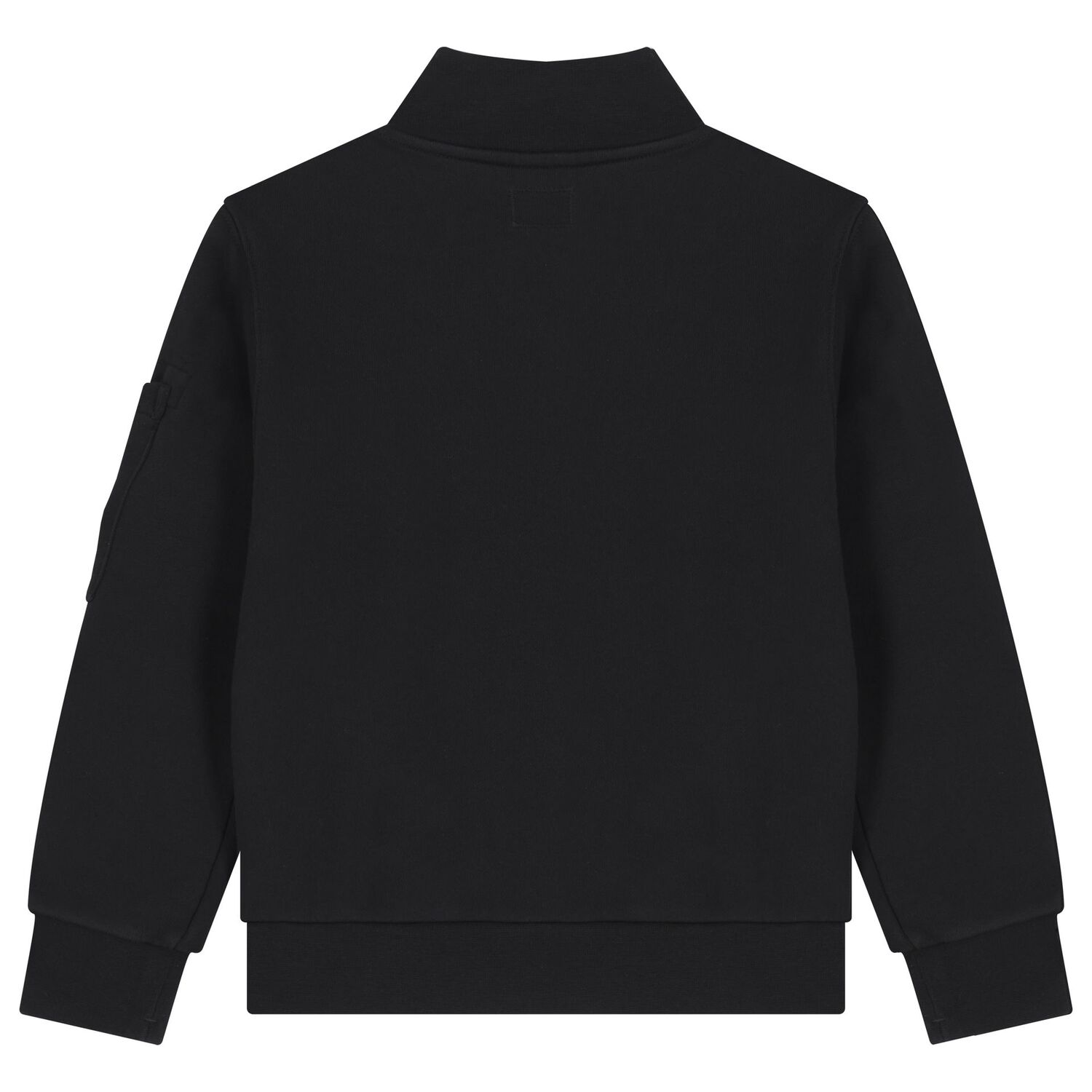 قميص بسحاب بشعار للأولاد باللون الأسود, 1, hi-res